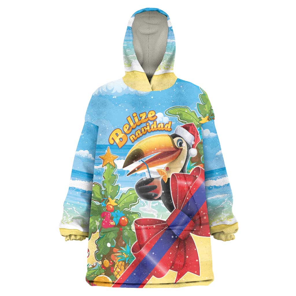 Belize Navidad Christmas Wearable Blanket Hoodie Funny Santa Toucan - Wonder Print Shop