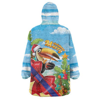 Belize Navidad Christmas Wearable Blanket Hoodie Funny Santa Toucan - Wonder Print Shop