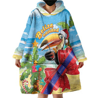 Belize Navidad Christmas Wearable Blanket Hoodie Funny Santa Toucan - Wonder Print Shop