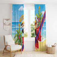 Belize Navidad Christmas Window Curtain Funny Santa Toucan - Wonder Print Shop