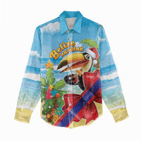 Belize Navidad Christmas Women Casual Shirt Funny Santa Toucan - Wonder Print Shop