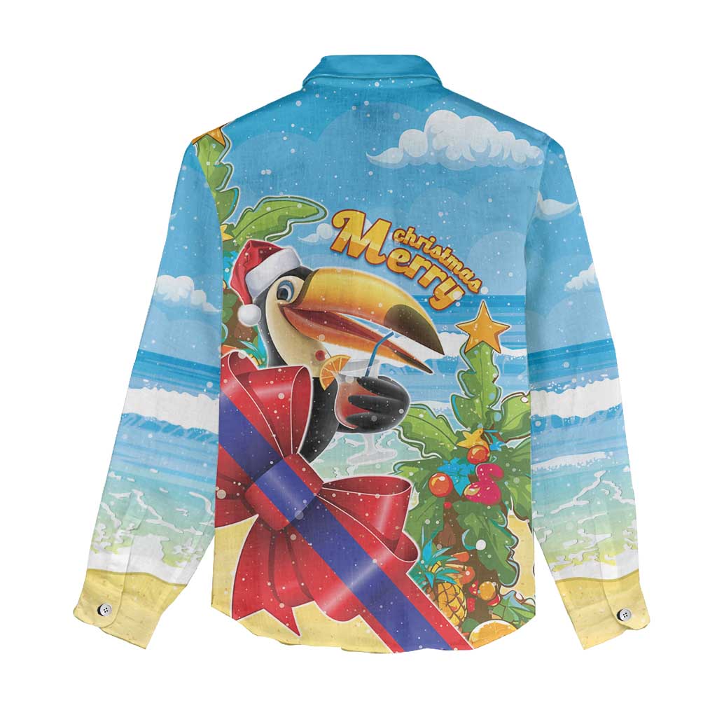 Belize Navidad Christmas Women Casual Shirt Funny Santa Toucan - Wonder Print Shop