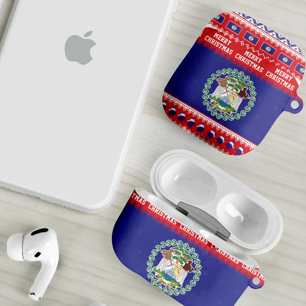 Belize Christmas AirPods Case Coat Of Arms Merry Xmas - Wonder Print Shop