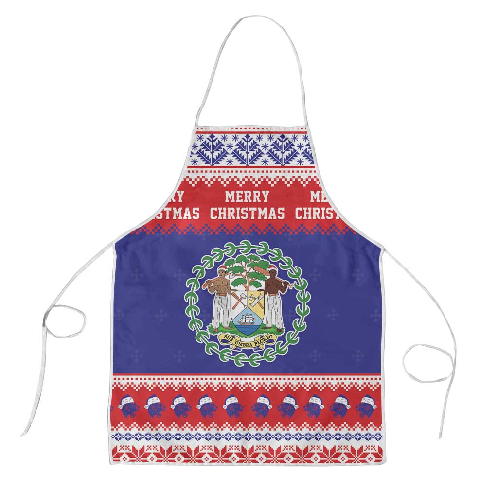 Belize Christmas Apron Coat Of Arms Merry Xmas - Wonder Print Shop