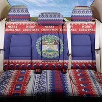 Belize Christmas Back Car Seat Cover Coat Of Arms Merry Xmas - Wonder Print Shop