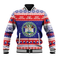 Belize Christmas Baseball Jacket Coat Of Arms Merry Xmas - Wonder Print Shop