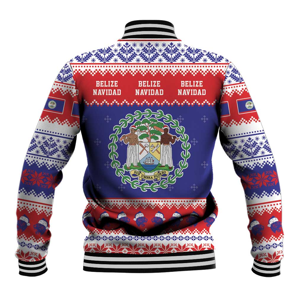 Belize Christmas Baseball Jacket Coat Of Arms Merry Xmas - Wonder Print Shop