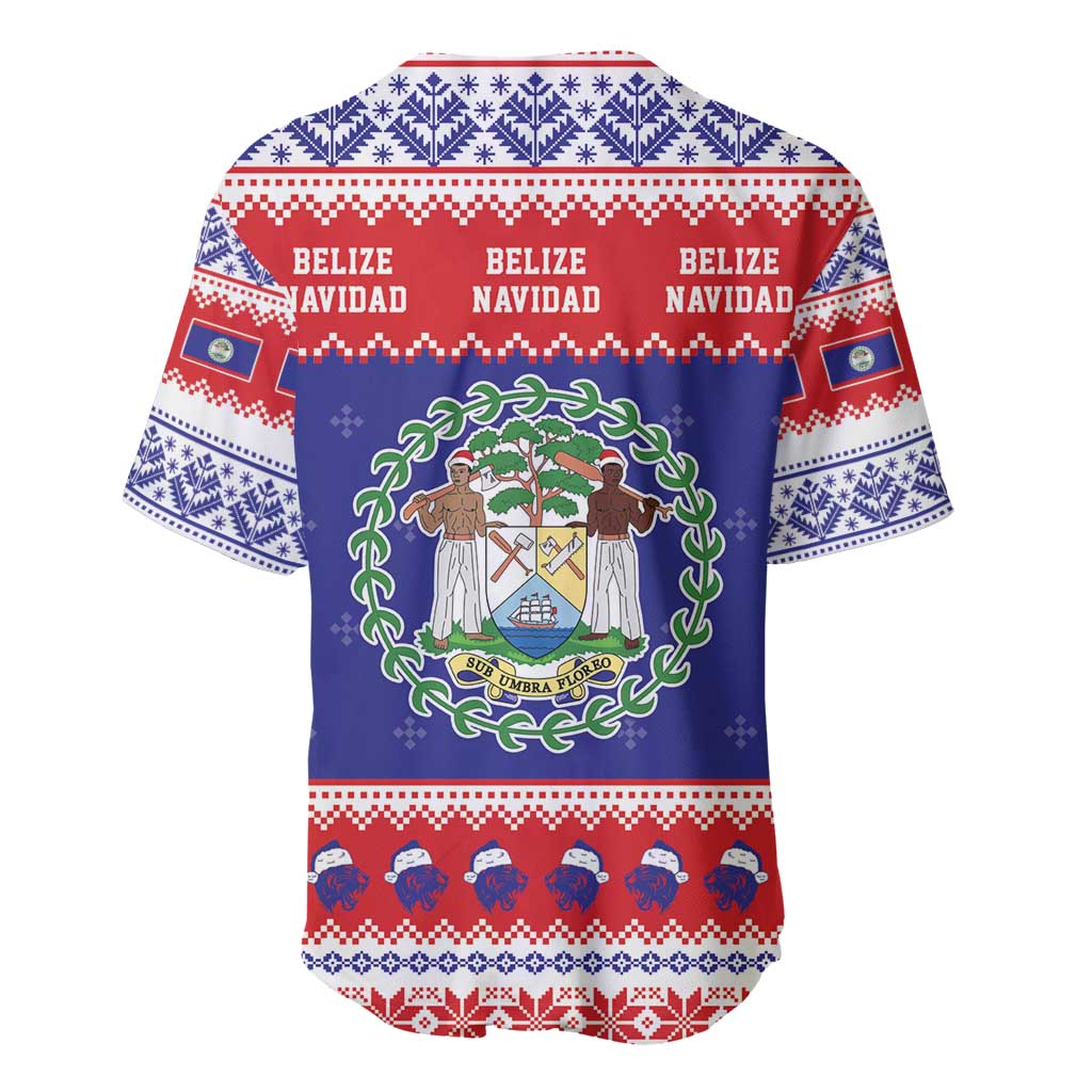 Belize Christmas Baseball Jersey Coat Of Arms Merry Xmas - Wonder Print Shop