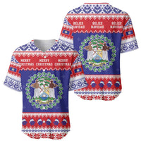 Belize Christmas Baseball Jersey Coat Of Arms Merry Xmas - Wonder Print Shop