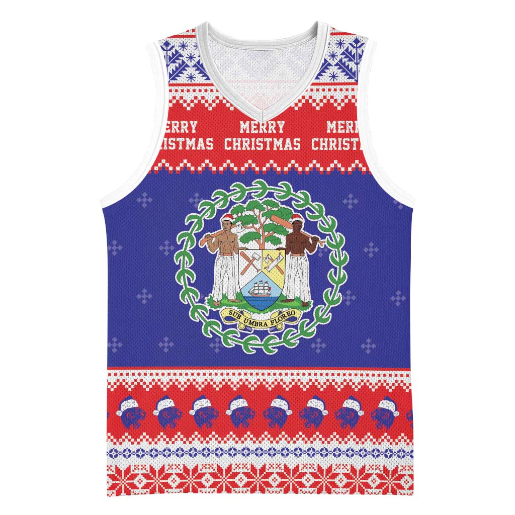 Belize Christmas Basketball Jersey Coat Of Arms Merry Xmas - Wonder Print Shop
