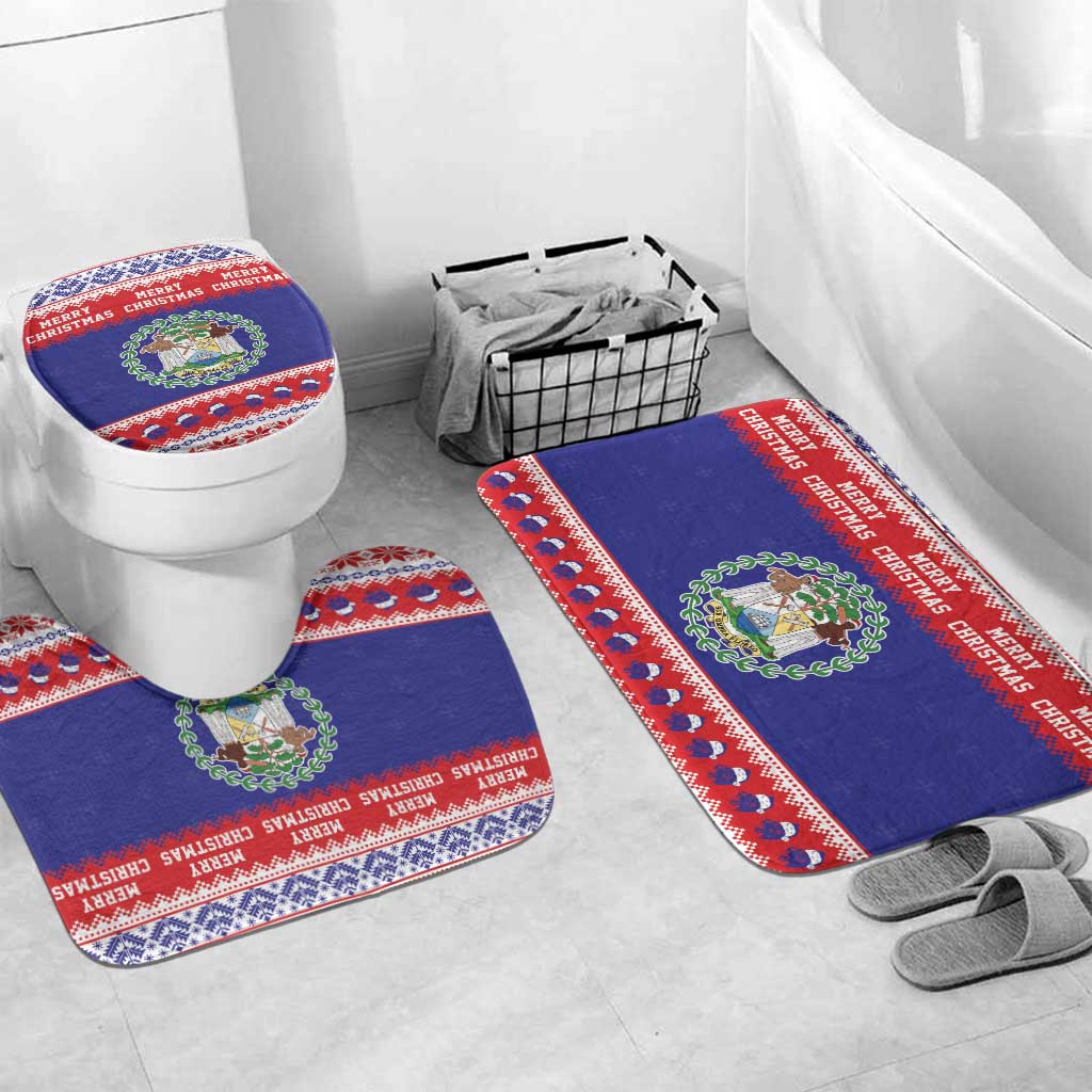 Belize Christmas Bathroom Set Coat Of Arms Merry Xmas - Wonder Print Shop