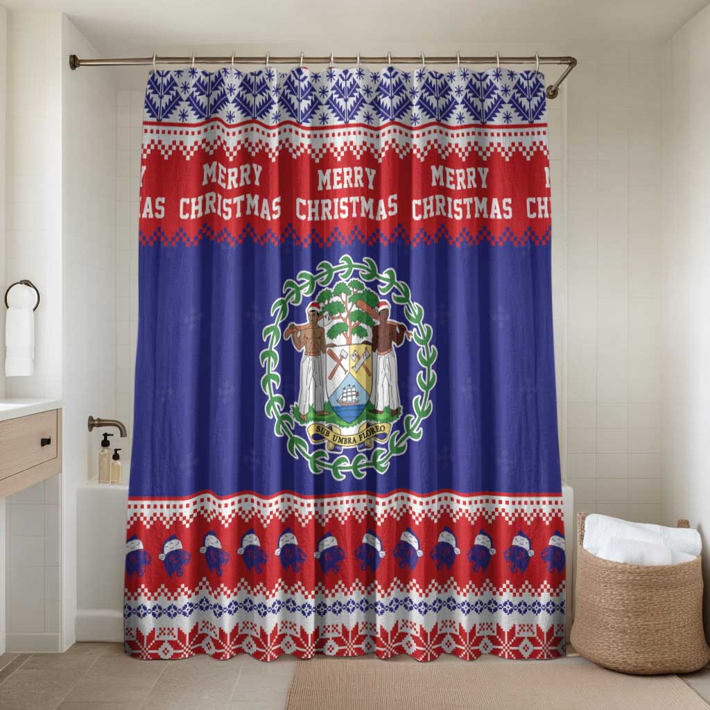 Belize Christmas Bathroom Set Coat Of Arms Merry Xmas - Wonder Print Shop
