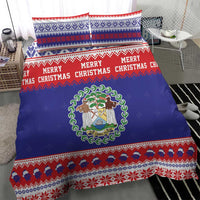 Belize Christmas Bedding Set Coat Of Arms Merry Xmas - Wonder Print Shop