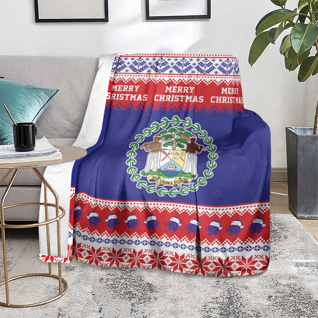 Belize Christmas Blanket Coat Of Arms Merry Xmas - Wonder Print Shop