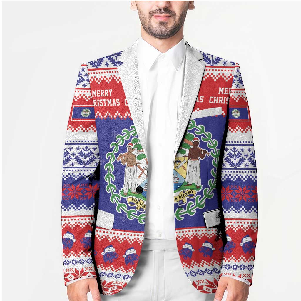 Belize Christmas Blazer Coat Of Arms Merry Xmas - Wonder Print Shop