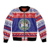 Belize Christmas Bomber Jacket Coat Of Arms Merry Xmas - Wonder Print Shop