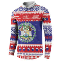 Belize Christmas Button Sweatshirt Coat Of Arms Merry Xmas - Wonder Print Shop