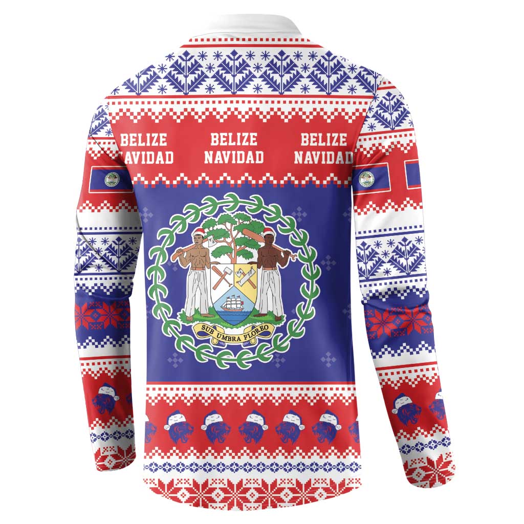 Belize Christmas Button Sweatshirt Coat Of Arms Merry Xmas - Wonder Print Shop