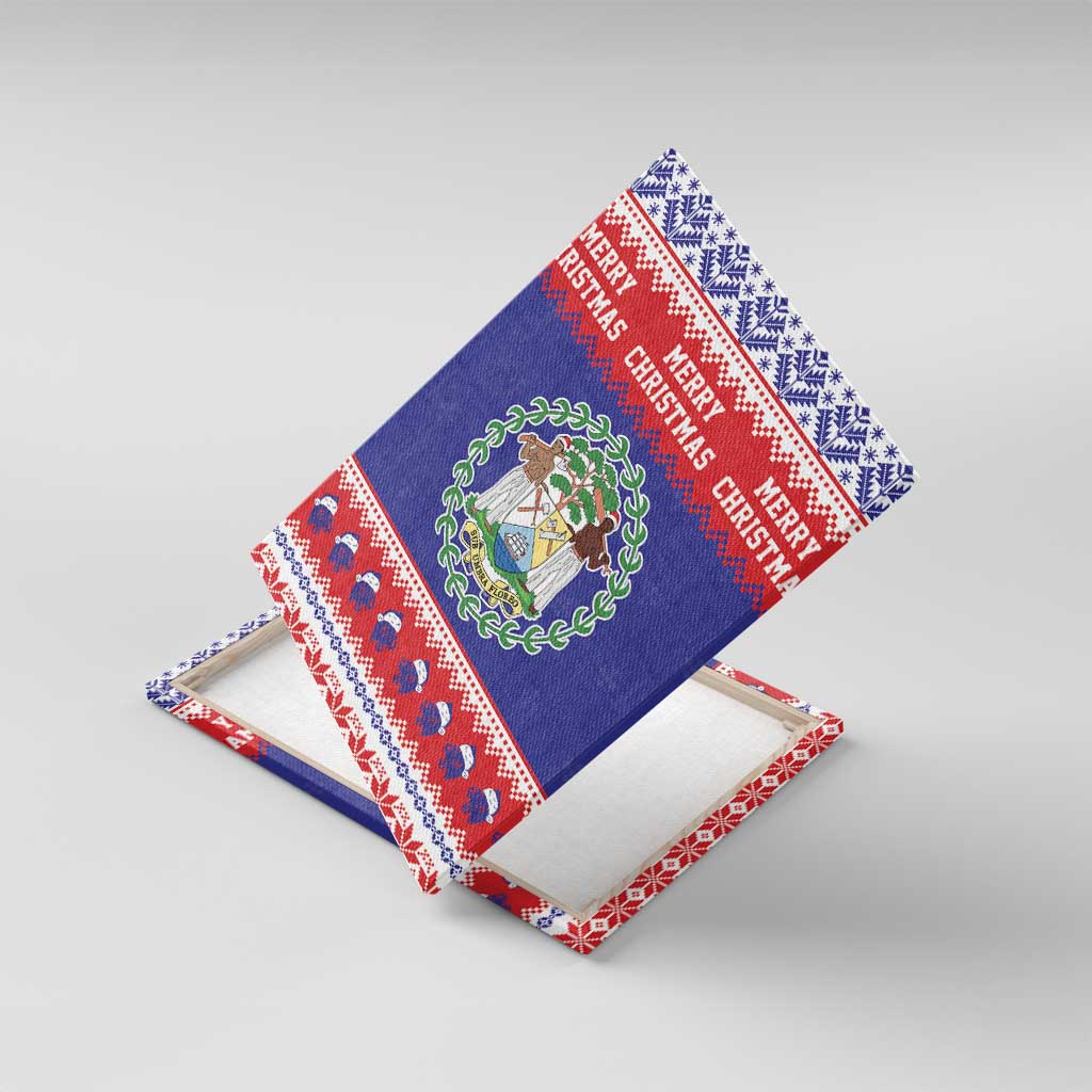 Belize Christmas Canvas Wall Art Coat Of Arms Merry Xmas - Wonder Print Shop