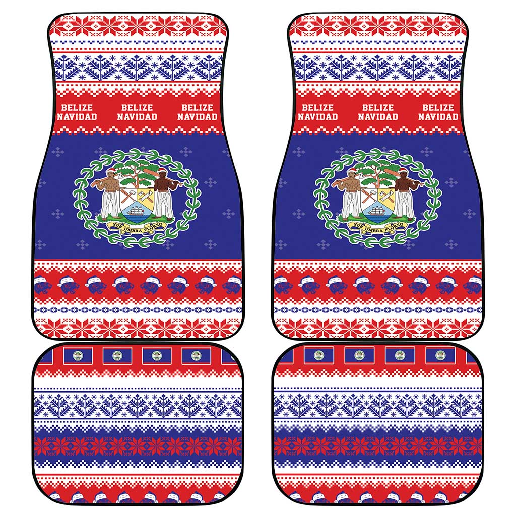 Belize Christmas Car Mats Coat Of Arms Merry Xmas - Wonder Print Shop