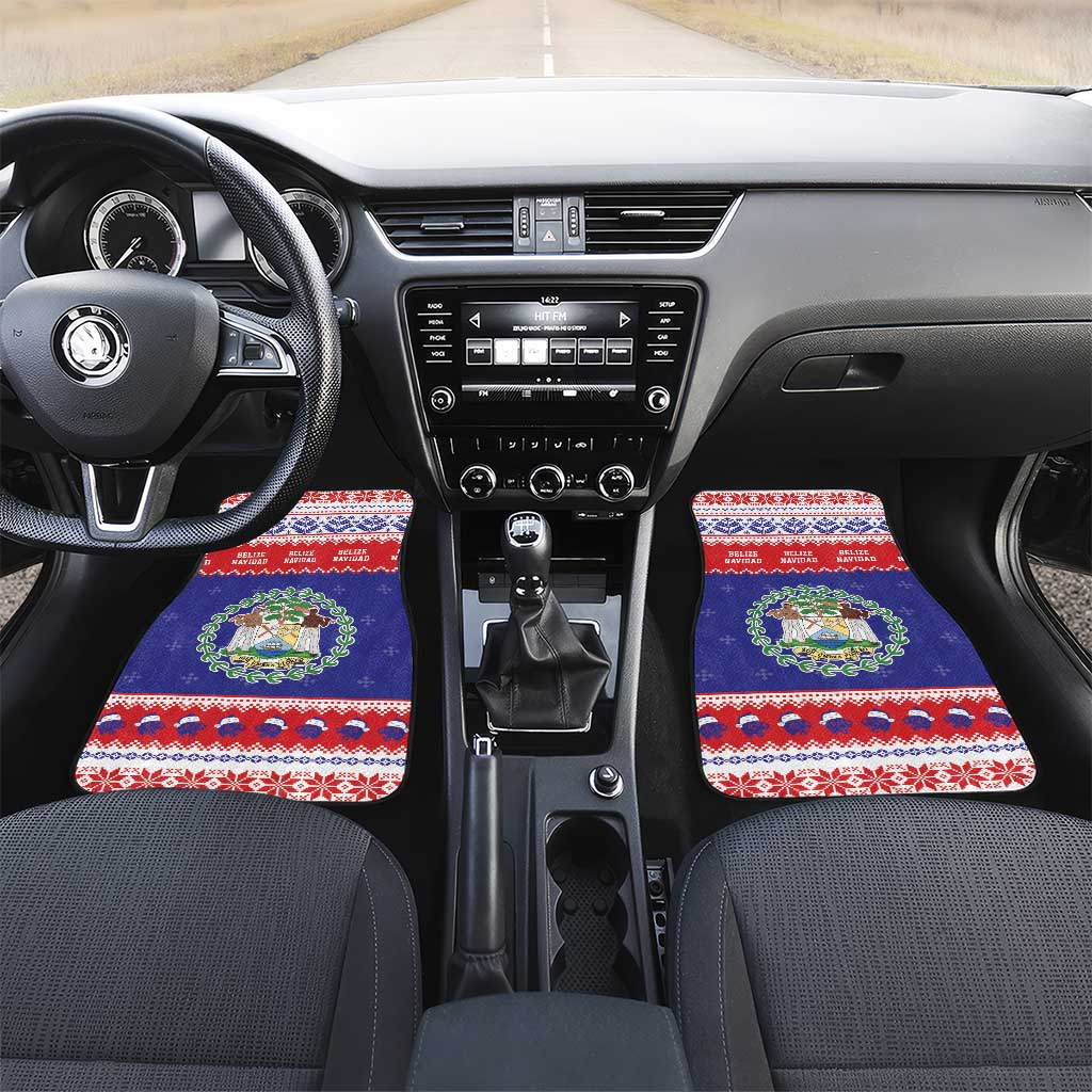 Belize Christmas Car Mats Coat Of Arms Merry Xmas - Wonder Print Shop