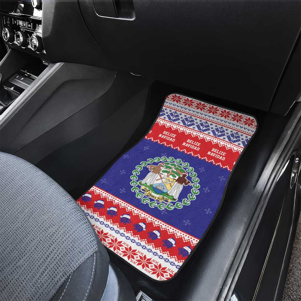 Belize Christmas Car Mats Coat Of Arms Merry Xmas - Wonder Print Shop