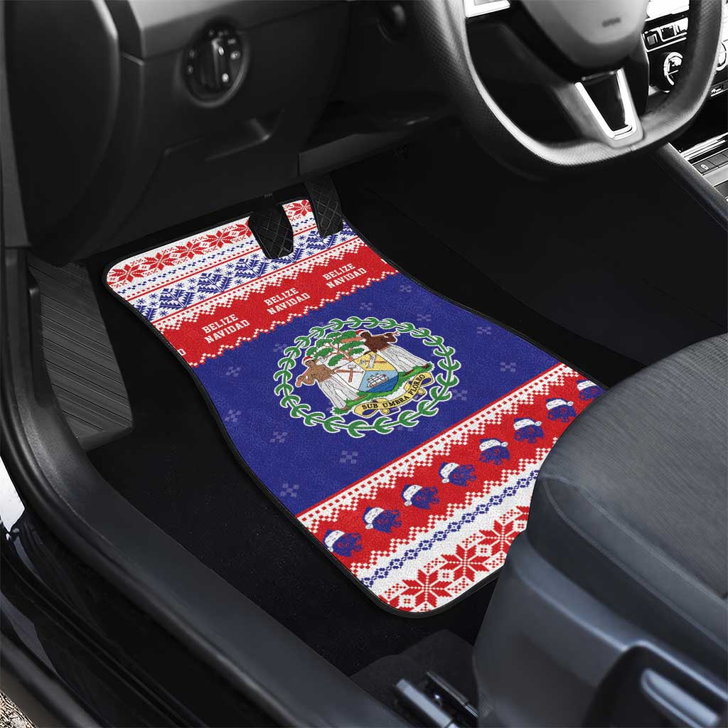 Belize Christmas Car Mats Coat Of Arms Merry Xmas - Wonder Print Shop