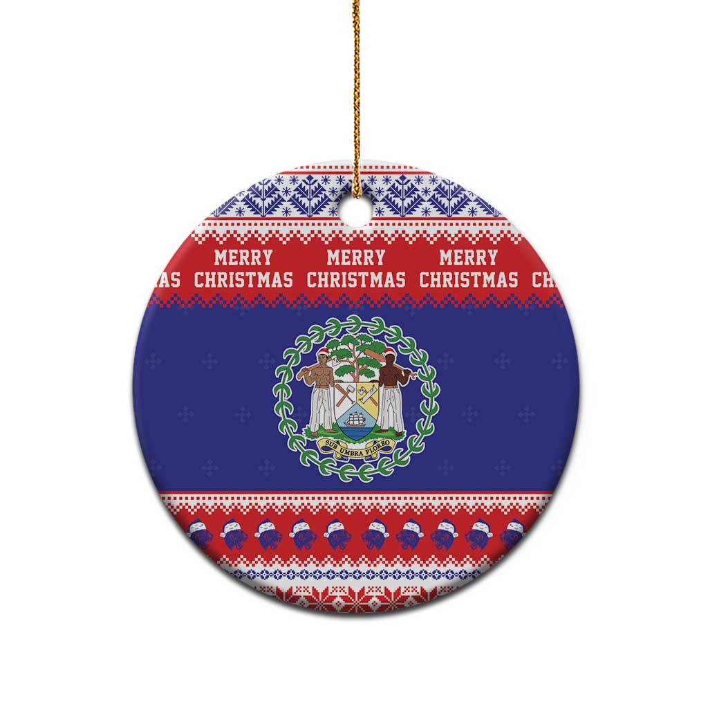 Belize Christmas Ceramic Ornament Coat Of Arms Merry Xmas - Wonder Print Shop