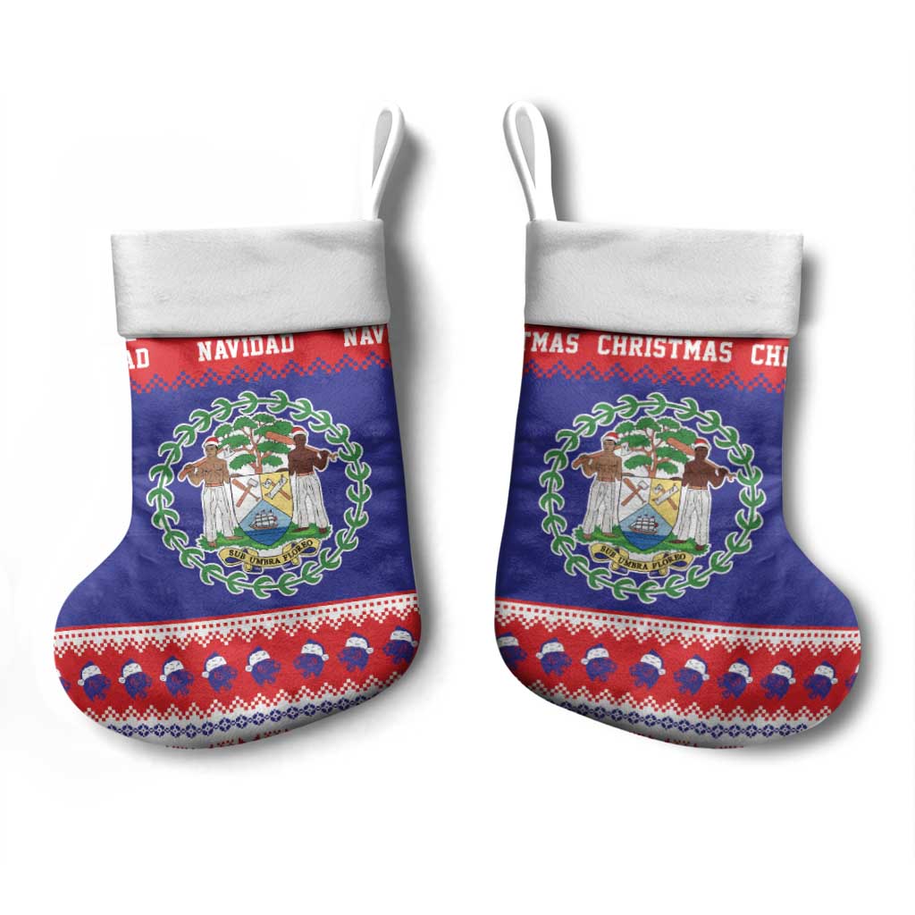 Belize Christmas Stocking Coat Of Arms Merry Xmas - Wonder Print Shop