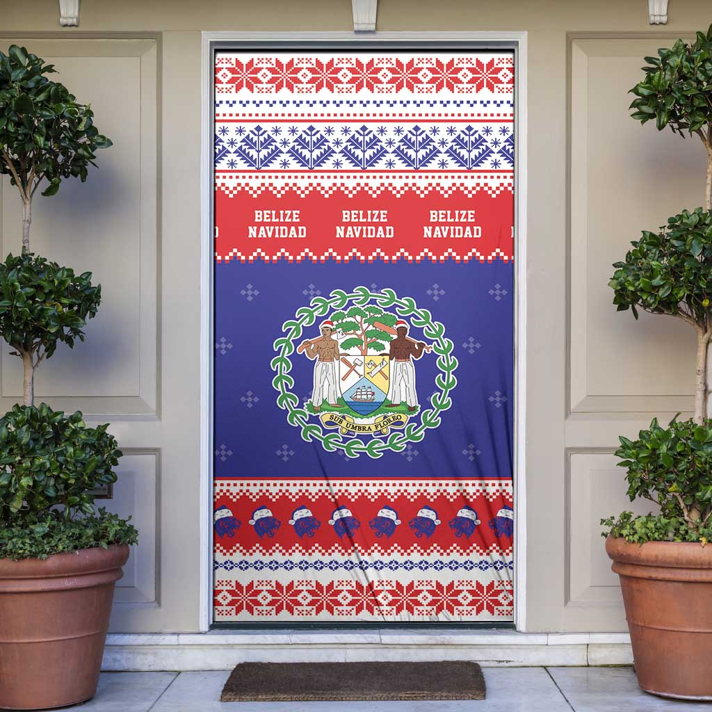 Belize Christmas Door Cover Coat Of Arms Merry Xmas - Wonder Print Shop