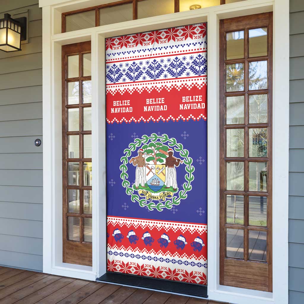 Belize Christmas Door Cover Coat Of Arms Merry Xmas - Wonder Print Shop