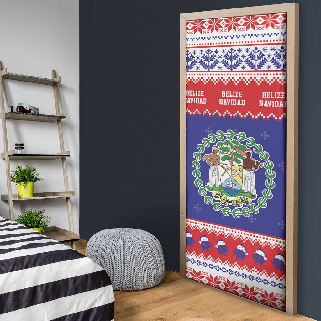 Belize Christmas Door Cover Coat Of Arms Merry Xmas - Wonder Print Shop