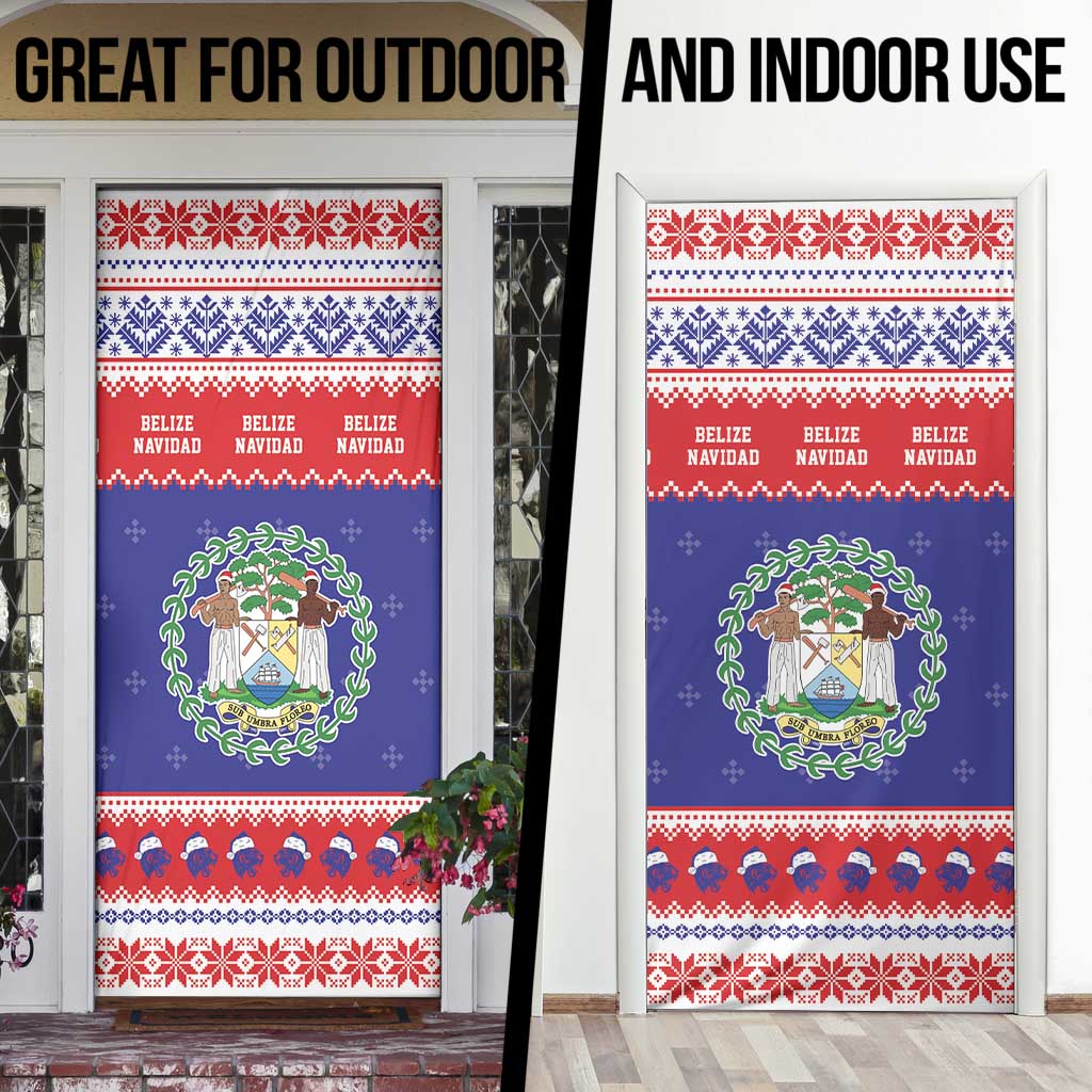 Belize Christmas Door Cover Coat Of Arms Merry Xmas - Wonder Print Shop