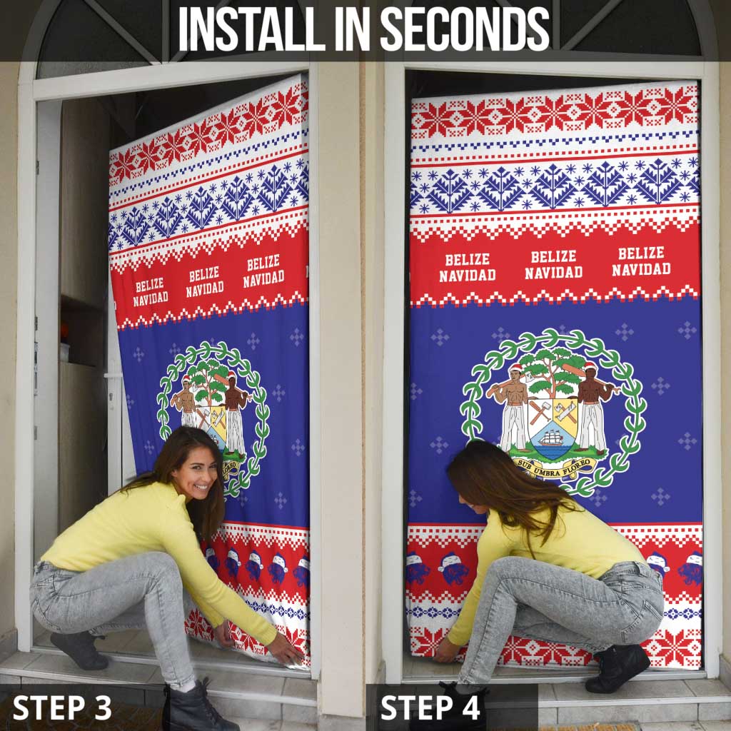Belize Christmas Door Cover Coat Of Arms Merry Xmas - Wonder Print Shop