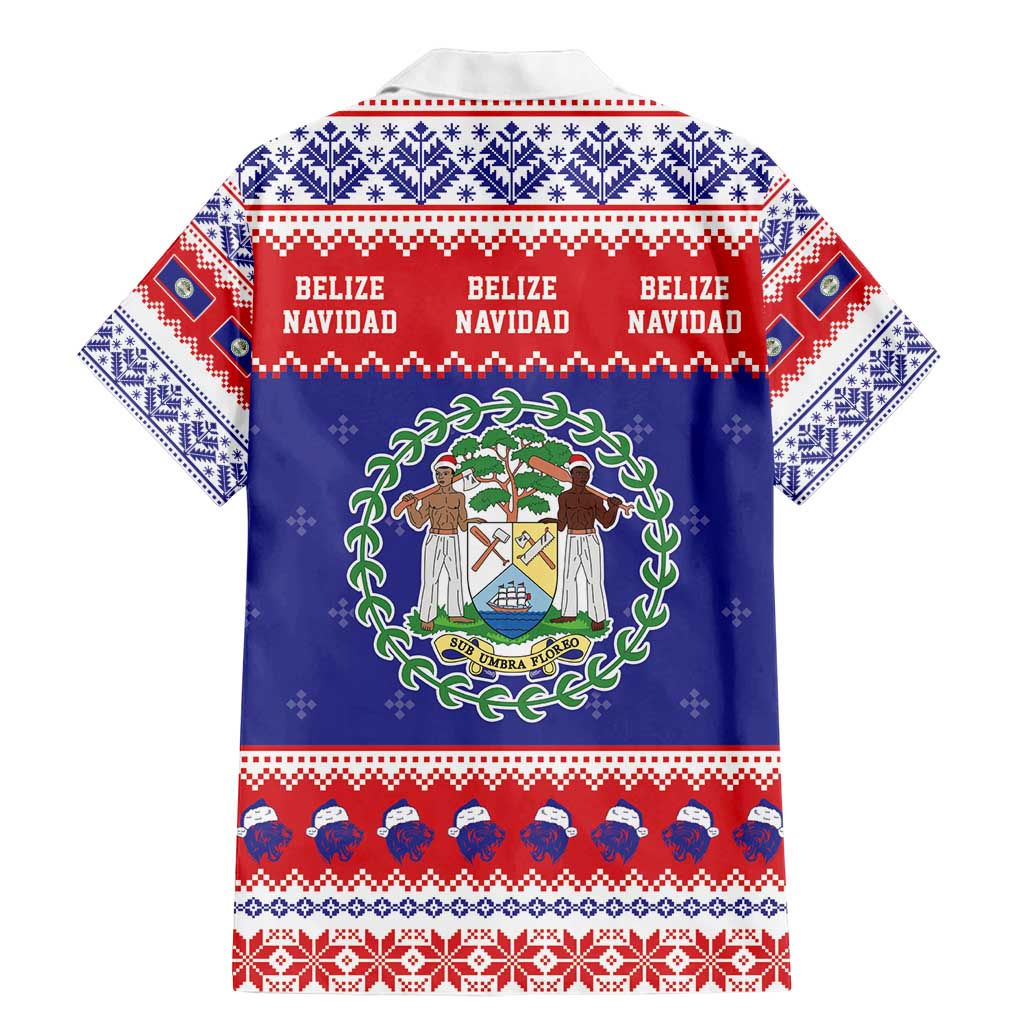 Belize Christmas Family Matching Mermaid Dress and Hawaiian Shirt Coat Of Arms Merry Xmas - Wonder Print Shop