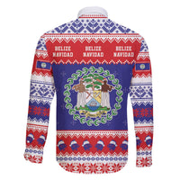 Belize Christmas Family Matching Off The Shoulder Long Sleeve Dress and Hawaiian Shirt Coat Of Arms Merry Xmas - Wonder Print Shop