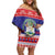 Belize Christmas Family Matching Off Shoulder Short Dress and Hawaiian Shirt Coat Of Arms Merry Xmas - Wonder Print Shop