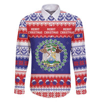 Belize Christmas Family Matching Puletasi and Hawaiian Shirt Coat Of Arms Merry Xmas - Wonder Print Shop