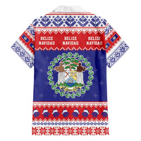 Belize Christmas Family Matching Short Sleeve Bodycon Dress and Hawaiian Shirt Coat Of Arms Merry Xmas - Wonder Print Shop