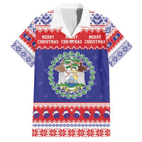 Belize Christmas Family Matching Summer Maxi Dress and Hawaiian Shirt Coat Of Arms Merry Xmas - Wonder Print Shop