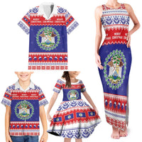 Belize Christmas Family Matching Tank Maxi Dress and Hawaiian Shirt Coat Of Arms Merry Xmas - Wonder Print Shop