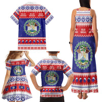 Belize Christmas Family Matching Tank Maxi Dress and Hawaiian Shirt Coat Of Arms Merry Xmas - Wonder Print Shop