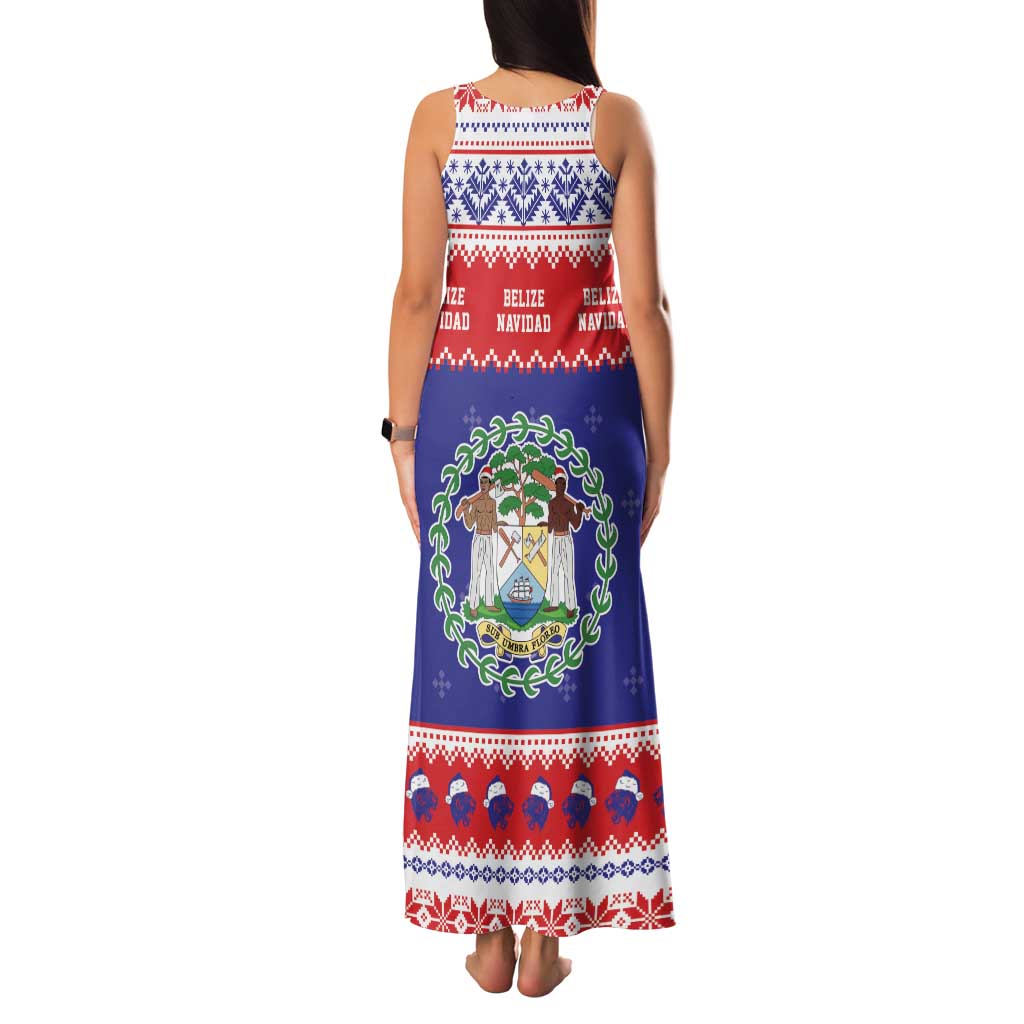 Belize Christmas Family Matching Tank Maxi Dress and Hawaiian Shirt Coat Of Arms Merry Xmas - Wonder Print Shop