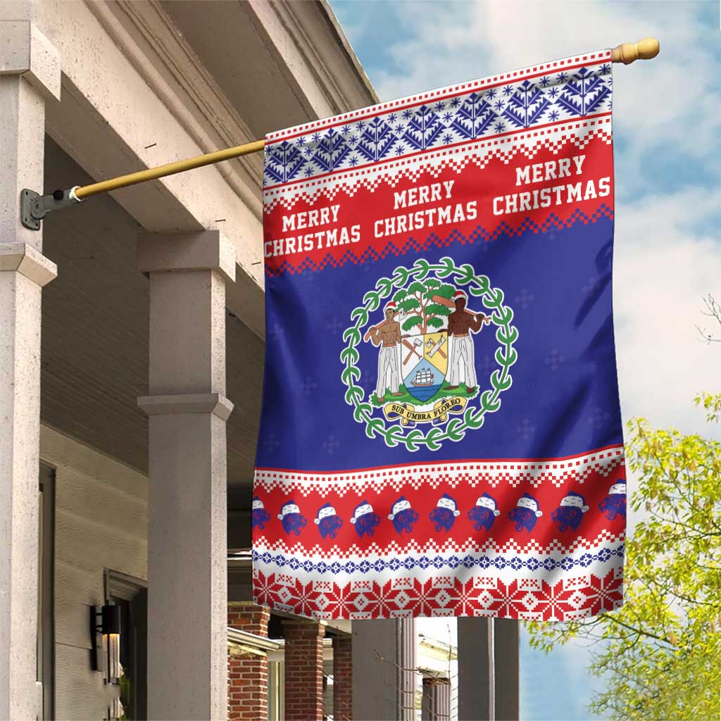 Belize Christmas Garden Flag Coat Of Arms Merry Xmas - Wonder Print Shop