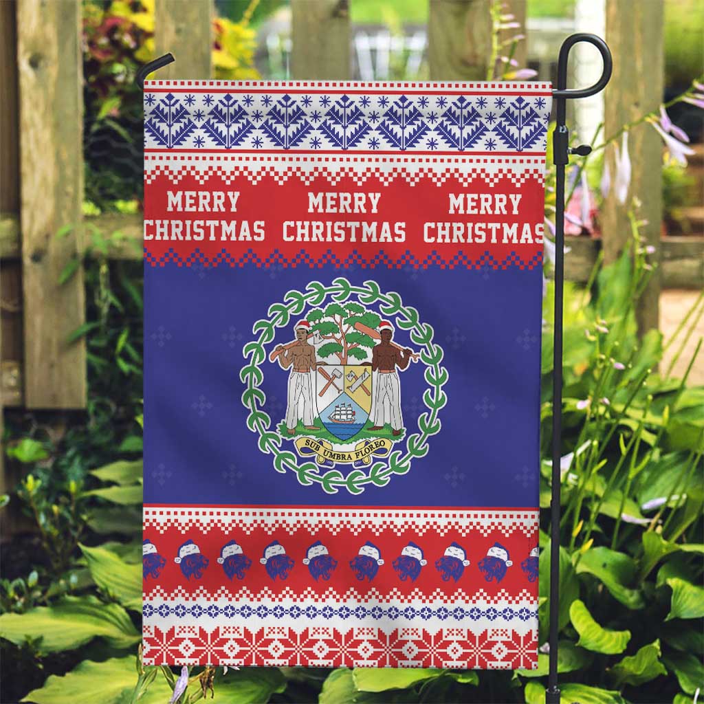 Belize Christmas Garden Flag Coat Of Arms Merry Xmas - Wonder Print Shop