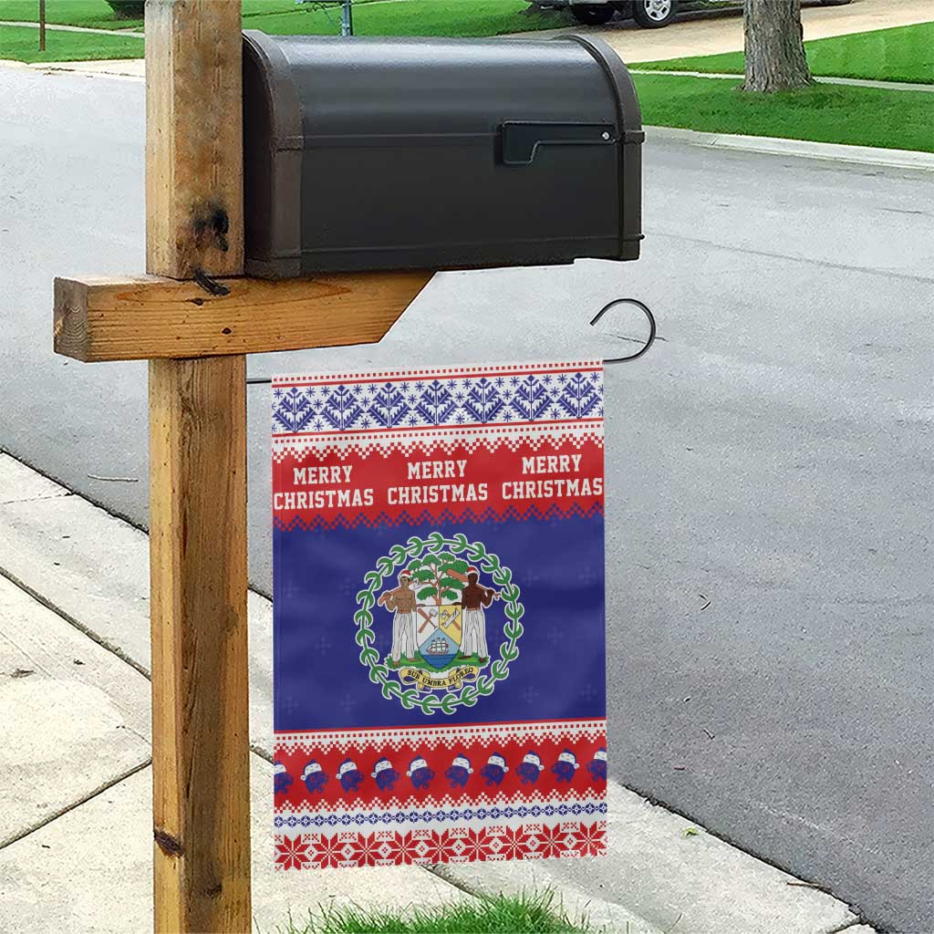 Belize Christmas Garden Flag Coat Of Arms Merry Xmas - Wonder Print Shop
