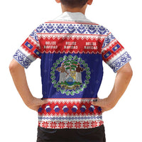 Belize Christmas Hawaiian Shirt Coat Of Arms Merry Xmas - Wonder Print Shop
