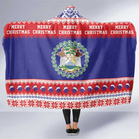 Belize Christmas Hooded Blanket Coat Of Arms Merry Xmas - Wonder Print Shop
