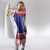 Belize Christmas Hooded Blanket Coat Of Arms Merry Xmas - Wonder Print Shop
