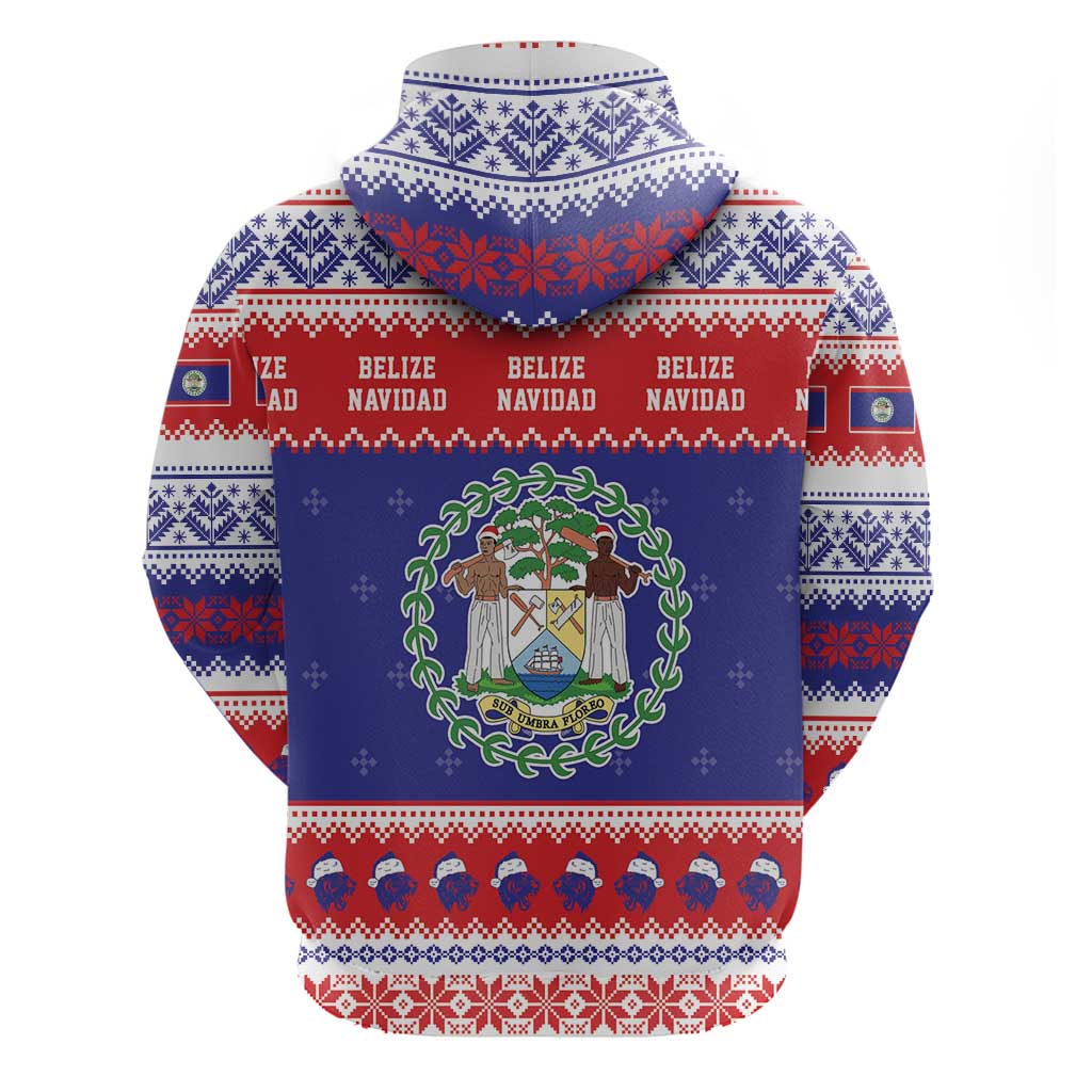 Belize Christmas Hoodie Coat Of Arms Merry Xmas - Wonder Print Shop
